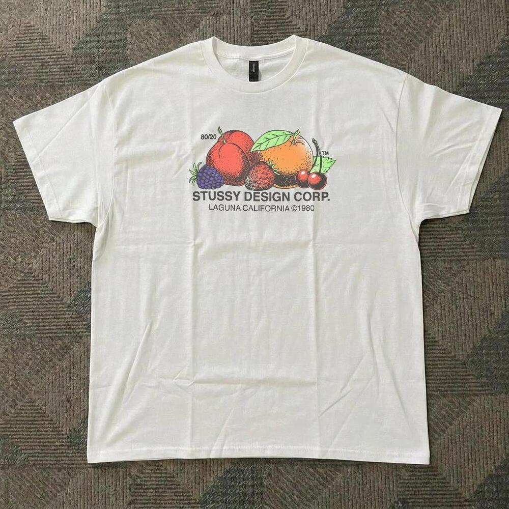 White Stussy Fruits T-Shirt